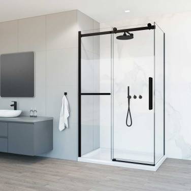 Vincea Como Soft VSR-1CS1011CLB, 1100*1000, черный, стекло прозрачное