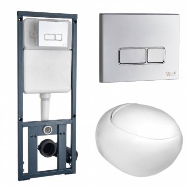 Комплект (инсталляция+унитаз+кнопка) WeltWasser MARBERG 410 + JECKENBACH 004 GL-WT + MAR 410 SE