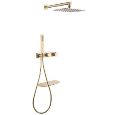 ABBER Rund AF8750G скрытого монтажа с изливом, термостат, золото матовое