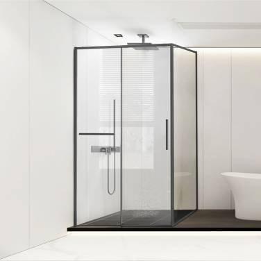 Vincea Slim Soft VSR-1SS9012CLGM, 1200*900, вороненая сталь, стекло прозрачное
