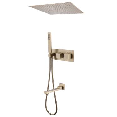 ABBER Daheim AF8254G скрытого монтажа с изливом, термостат, золото матовое