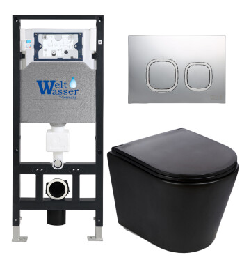 Унитаз с инсталляцией WeltWasser AMBERG 506 + SALZBACH 043 MT-BL + AMBERG RD-MT CR