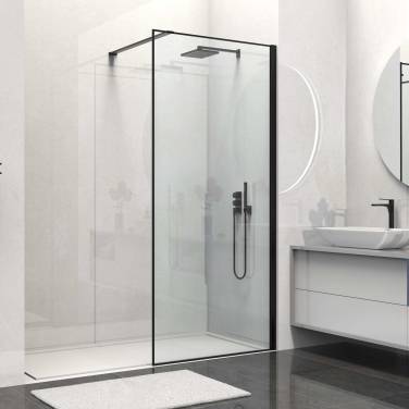 Vincea Walk-In VSW-1HS900CLB, 900*2000, черный матовый, стекло прозрачное