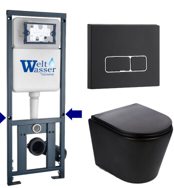 Унитаз с инсталляцией WeltWasser MARBERG 410 + SALZBACH 043 MT-BL + MAR 410 SE MT-BL