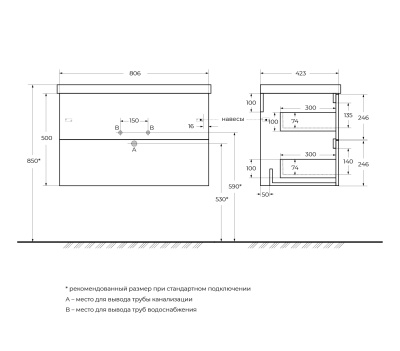 BelBagno DUE-800-2C-SO-RN-P