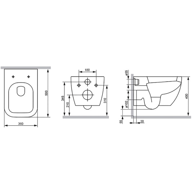 AM.PM Gem FlashClean C901701SC подвесной с сиденьем Микролифт