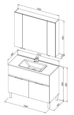 Aquanet Алвита New 100 1 ящик, 2 дверцы, белый матовый