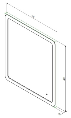 Aquanet Ирис 70x80 с подсветкой LED