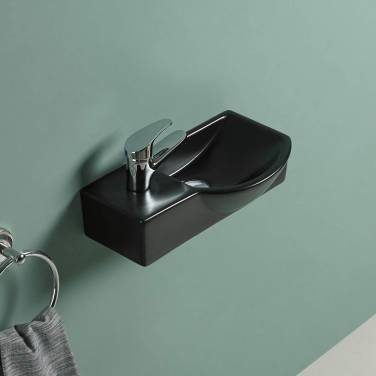 WeltWasser Aisbach 7940 MT-BL L 40x22 левый, черный матовый