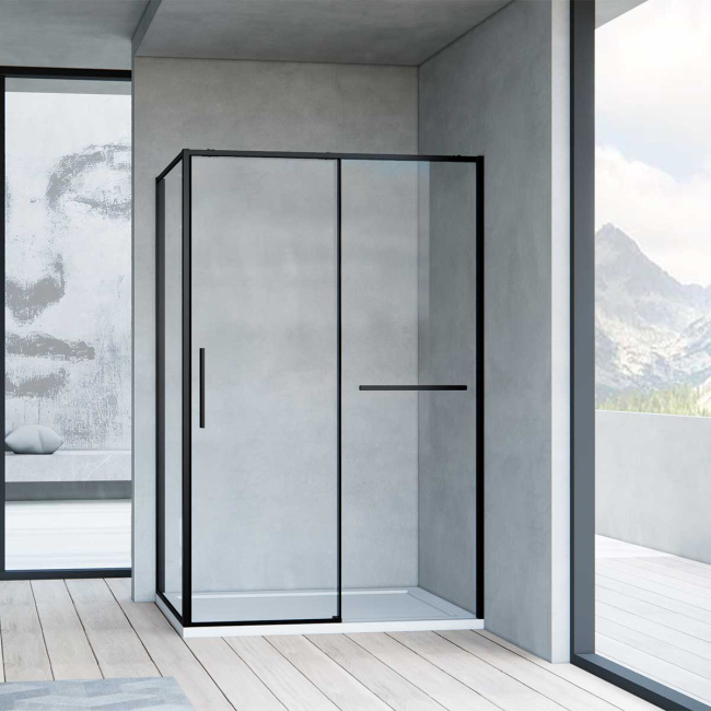 Vincea Slim Soft VSR-1SS9014CLB, 1400*900, черный, стекло прозрачное