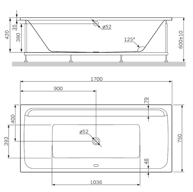 Am.Pm Inspire 2.0 W52A-170-075W-A, 170х75