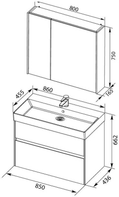 Aquanet Бруклин 85 белый 00207801