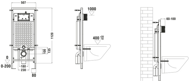 WeltWasser MARBERG 507 + SE  с квадратной кнопкой цвета хром