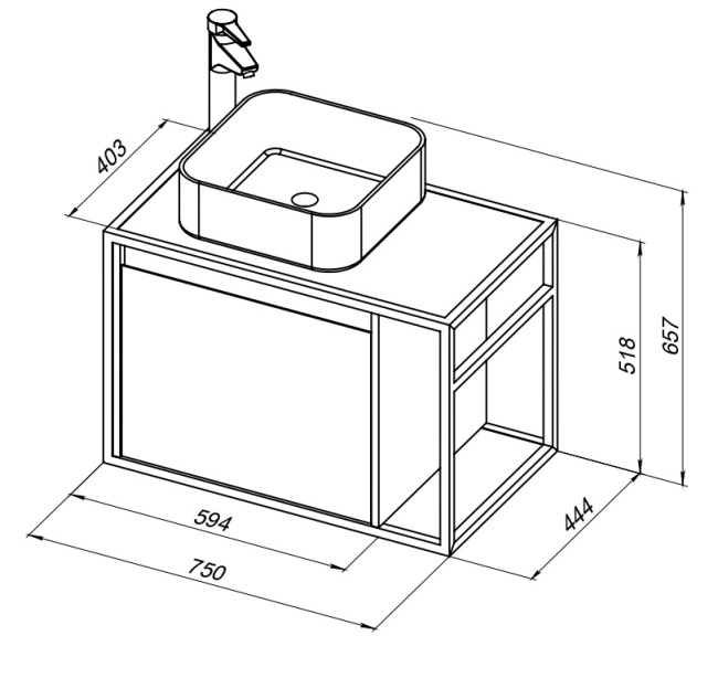 Aquanet Nova Lite Loft 75 L белый