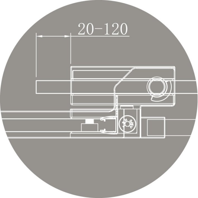 CEZARES SLIDER-AH-2-90/100-100/110-GRIGIO-Cr без поддона