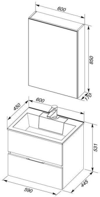 Aquanet Алвита 60 белый 00184619