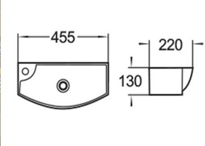 WeltWasser Aisbach 7946 GL-WT R 45,5x22 правый, белый глянец