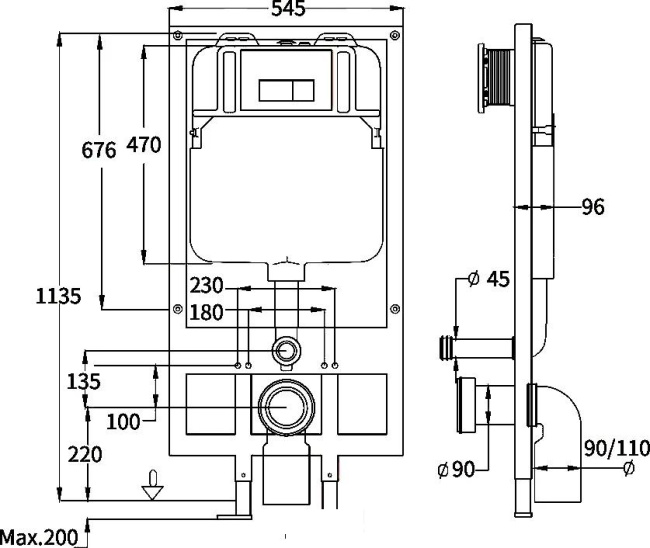 Комплект унитаза с инсталляцией и кнопкой Weltwasser BAMBERG 545 + MERZBACH 043 MT-BL + BAMBERG BL