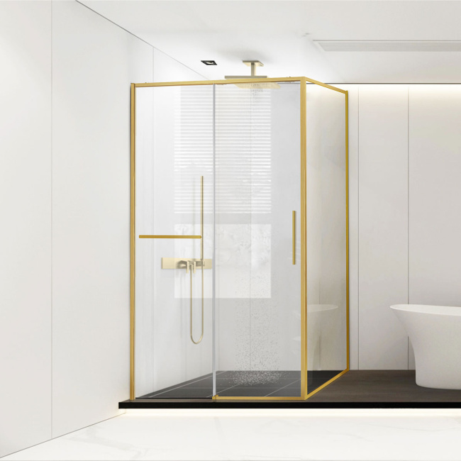 Vincea Slim Soft VSR-1SS9012CLG, 1200*900, брашированное золото, стекло прозрачное
