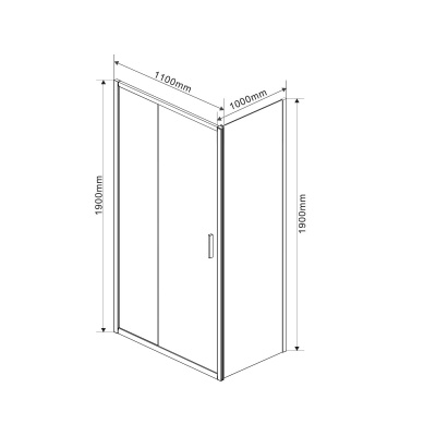 Vincea Garda VSR-1G1011CL, 1100x1000, хром, стекло прозрачное без поддона