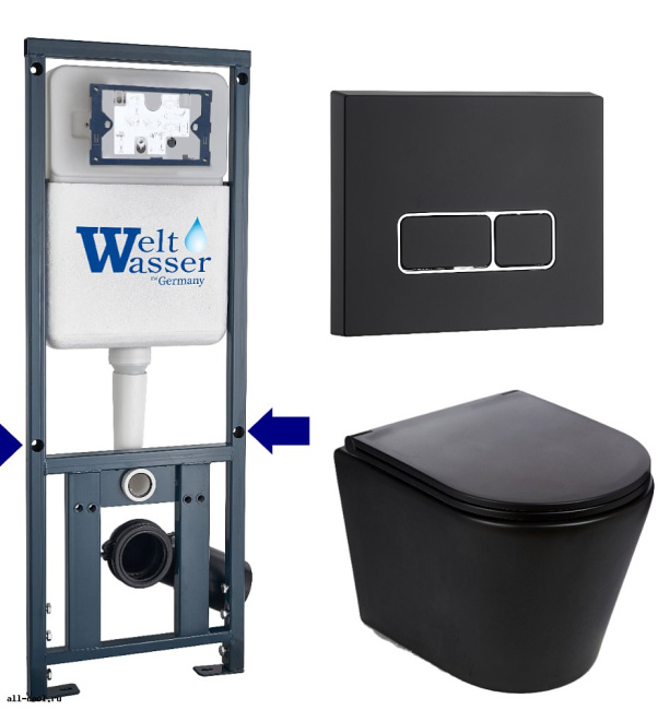 Унитаз с инсталляцией WeltWasser MARBERG 410 + SALZBACH 043 MT-BL + MAR 410 SE MT-BL