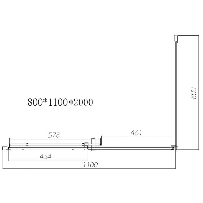 Vincea Dice 110x80 VSR-4D8011CL профиль Хром стекло прозрачное без поддона