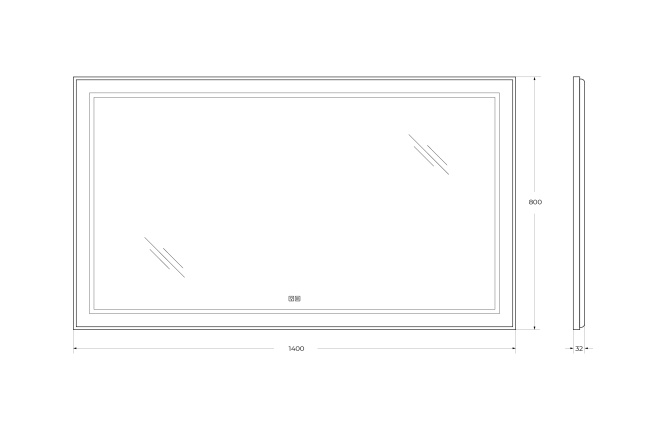 BelBagno SPC-KRAFT-1400-800-LED-TCH-WARM