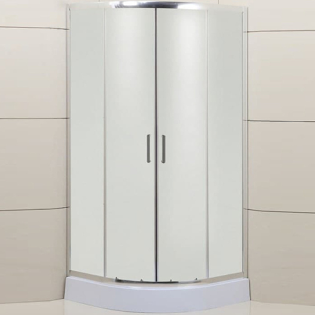 BelBagno Uno 90х90 UNO-195-R-2-90-P-Cr профиль Хром стекло рифленое без поддона