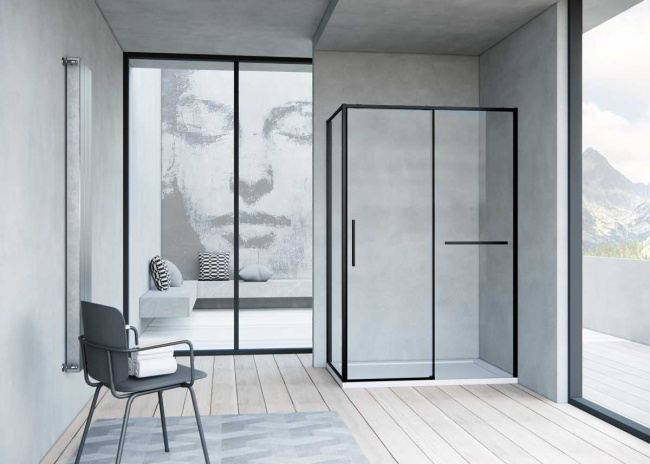 Vincea Slim Soft VSR-1SS9014CLB, 1400*900, черный, стекло прозрачное